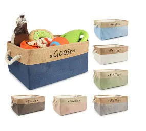 Personalized Foldable Storage Basket - Customized Kids Toy Organizer - Custom Dog Toy Basket Dog Toys Storage Bag Dog Toy Bin Pet Toy