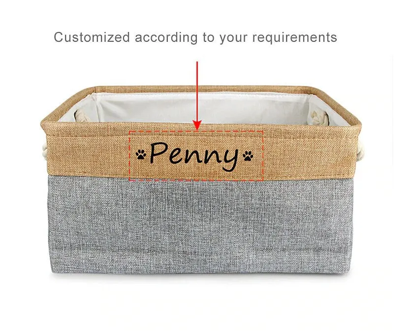 Personalized Foldable Storage Basket - Customized Kids Toy Organizer - Custom Dog Toy Basket Dog Toys Storage Bag Dog Toy Bin Pet Toy