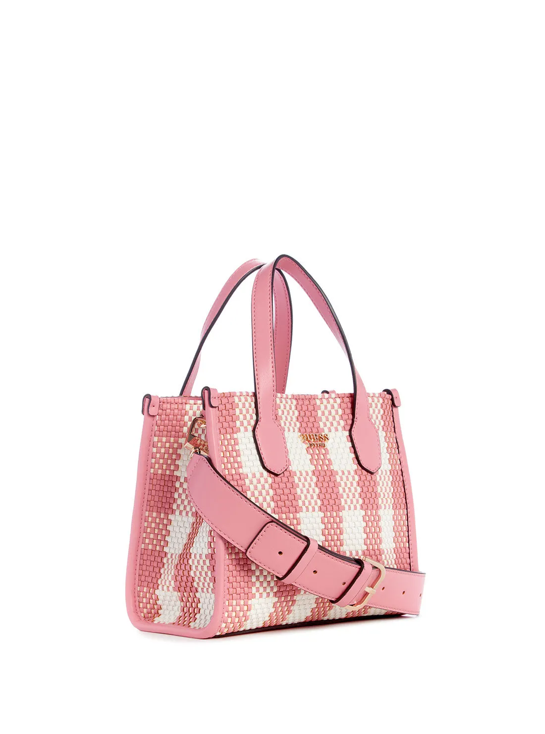 Pink White Silvana Mini Tote Bag