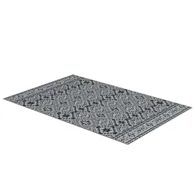 Plastic Straw Reversible RV Outdoor Rug with Carry Bag, 182 x 274cm, Black and Grey