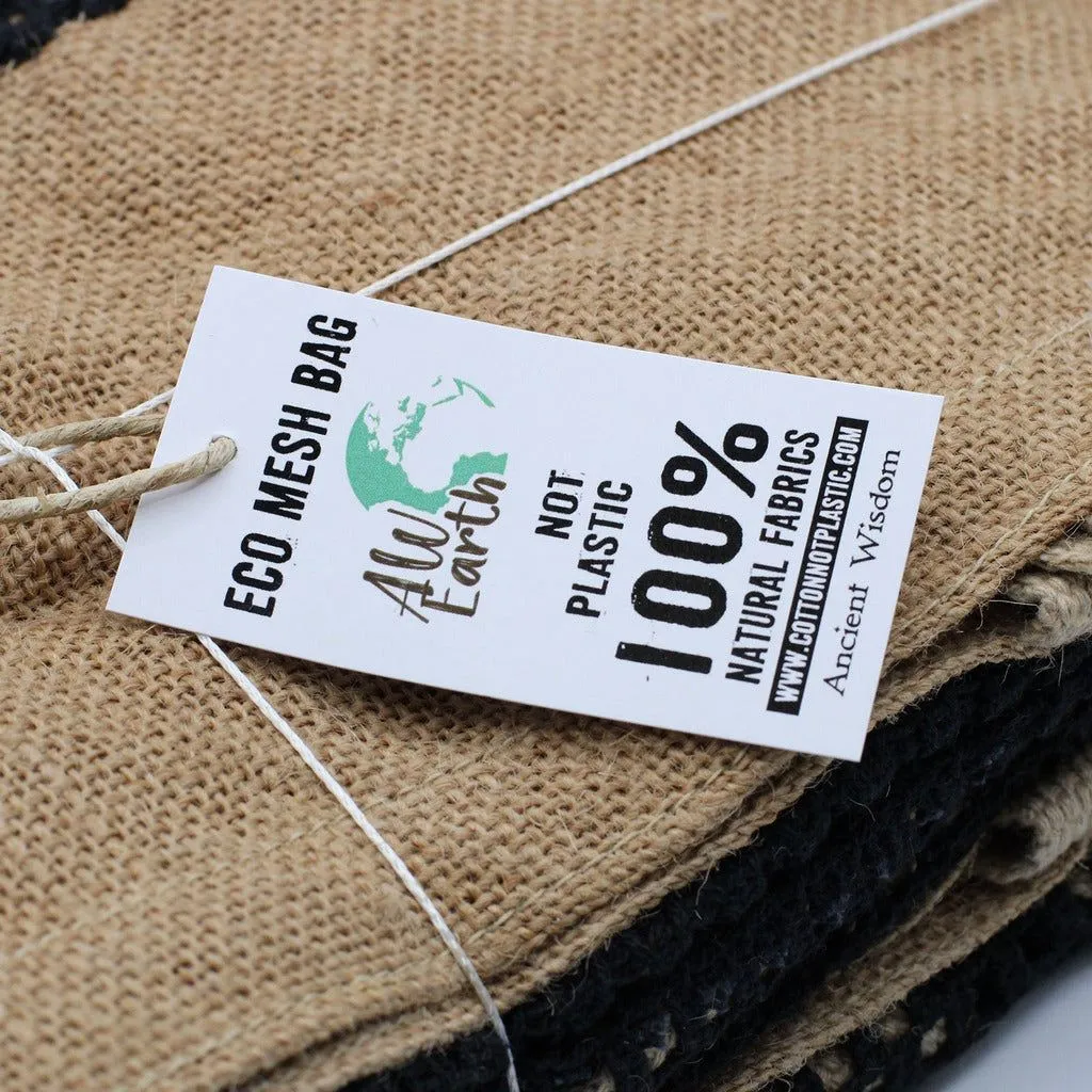 Pure Soft Jute and Cotton Mesh Bag - Reusable Natural Shopping Bag