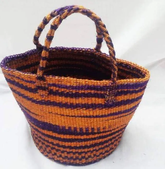 Purple and orange sisal made traditional shipping bag with free shipping world wide