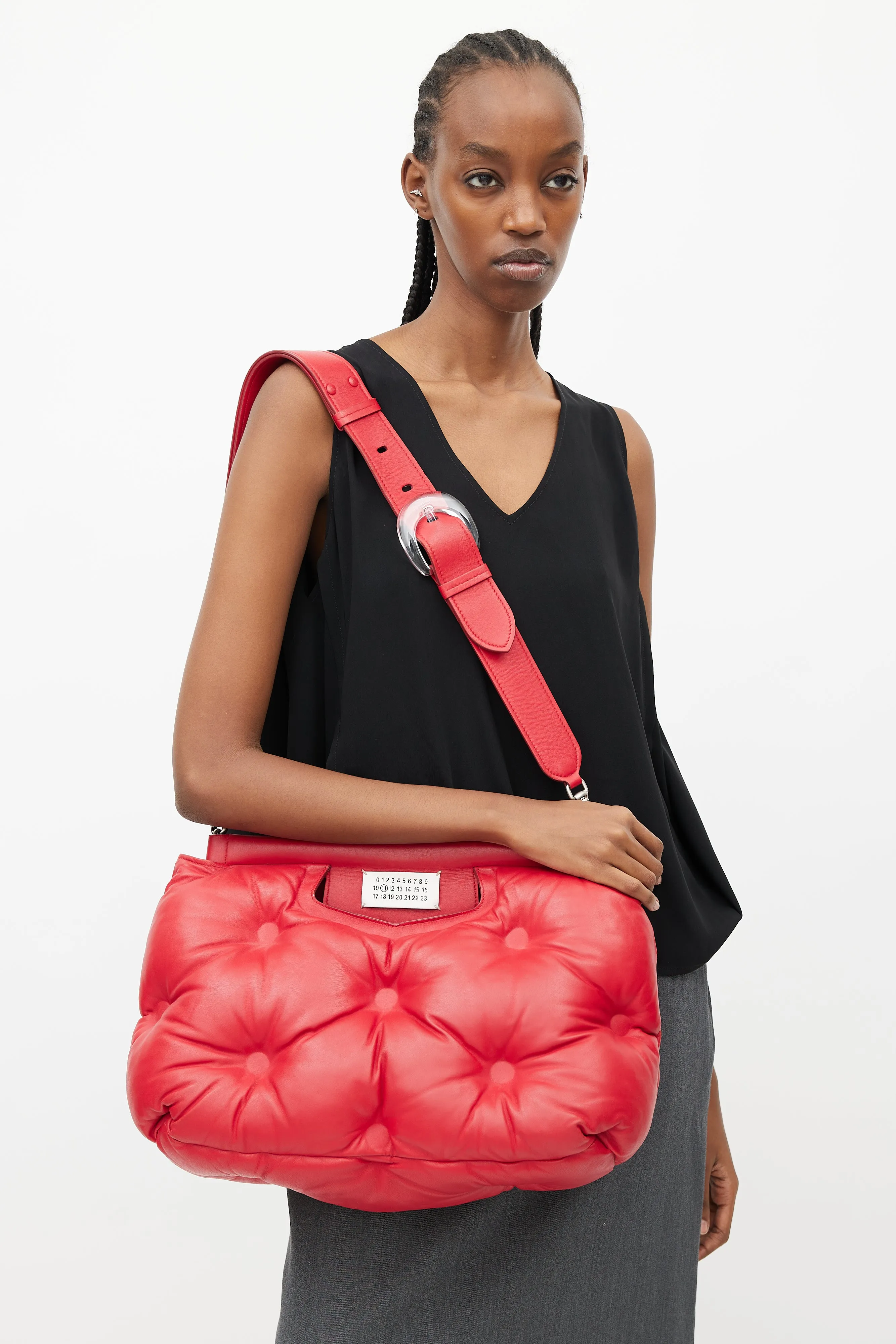 Red Leather Glam Slam Crossbody Bag