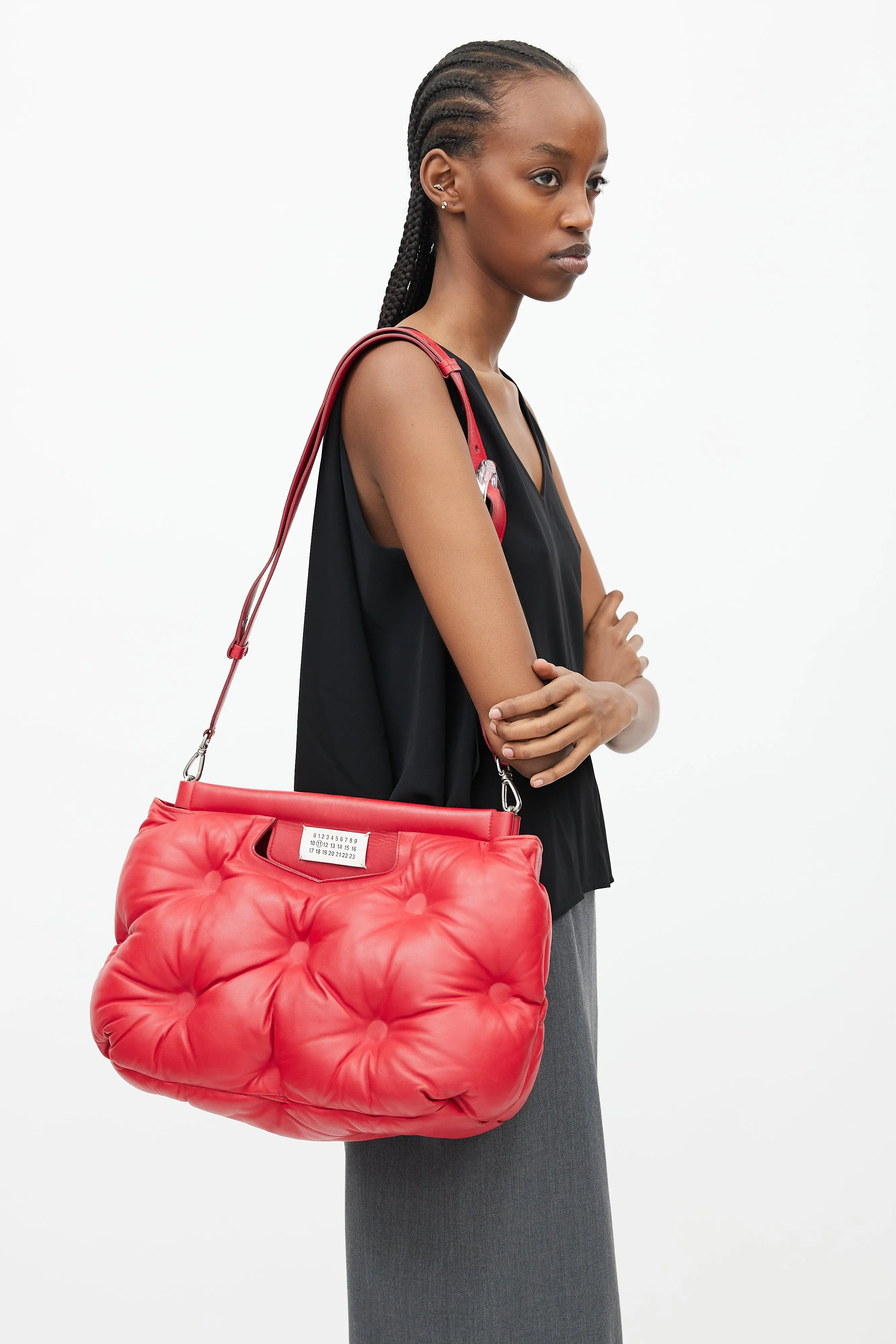 Red Leather Glam Slam Crossbody Bag