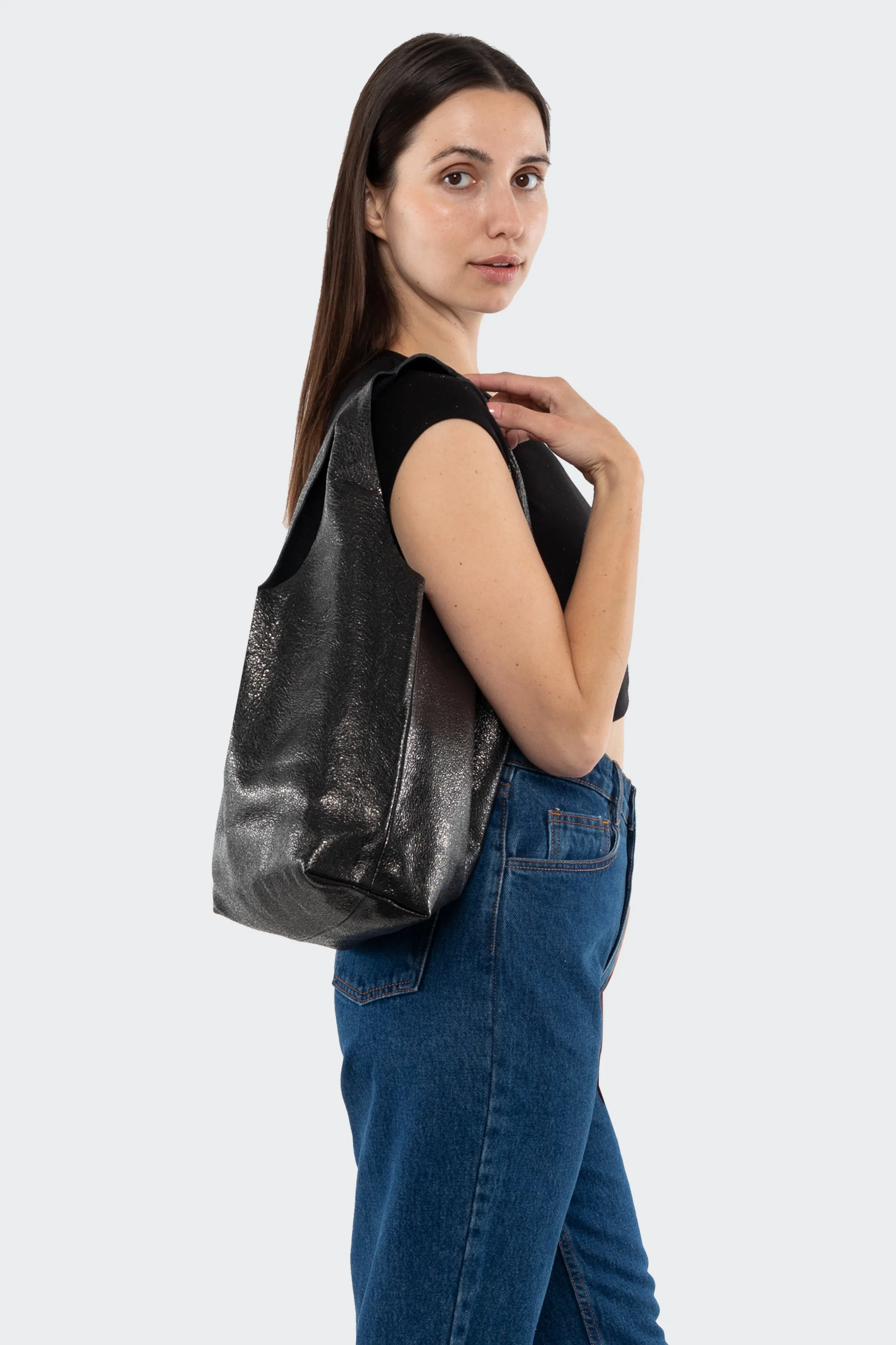 RLH3405 - Embellished Leather Shopping Bag