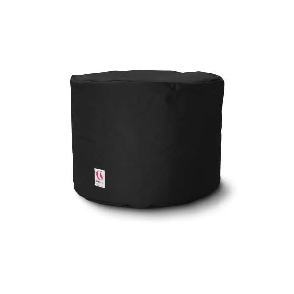 Round Ottoman Outdoor Bean Bag - Black