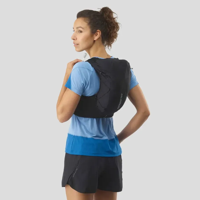 Salomon Adv Skin 12L Womens Set Running Vest with Flask - Black/Ebony