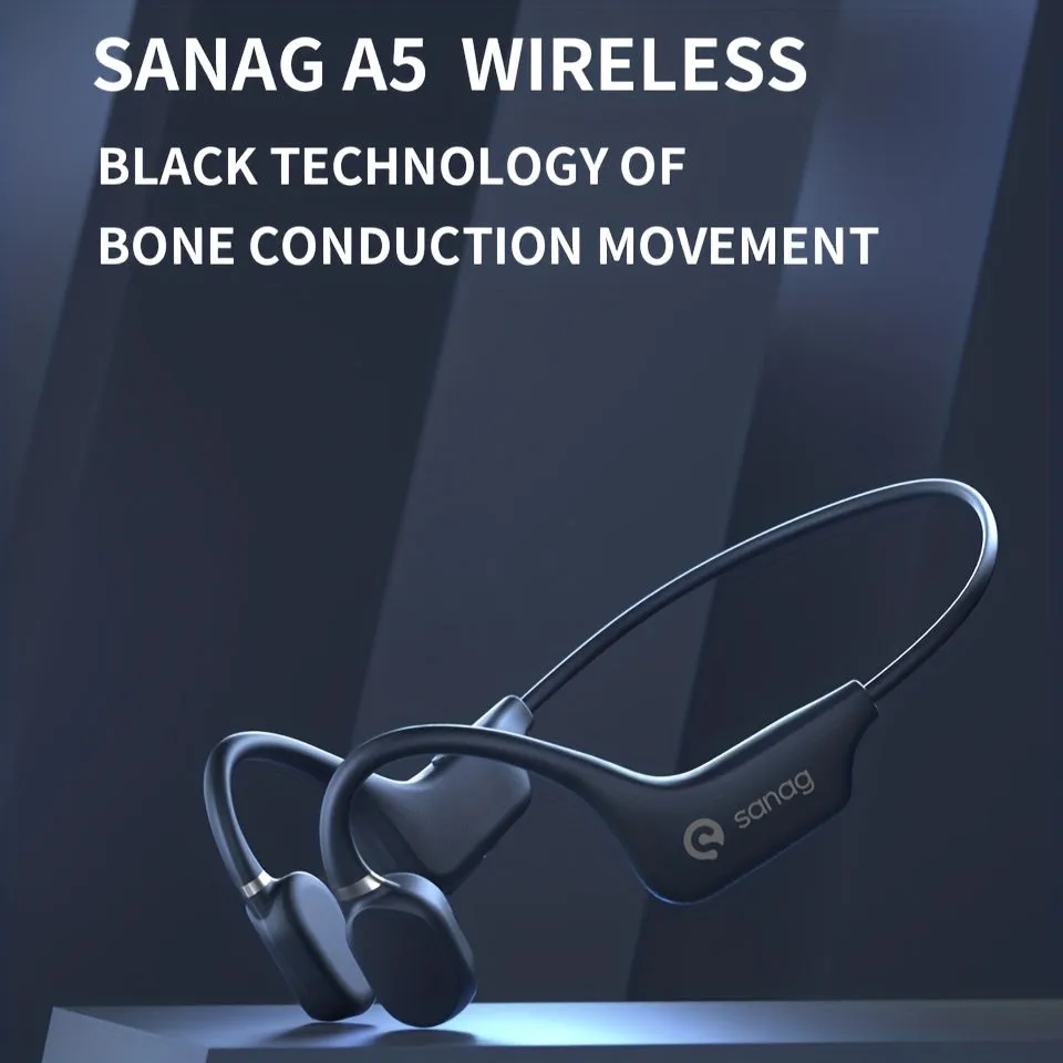 Sanag A5x Bone Conduct Earphone Wireless Sports Cycling Fitness Exercise Headphone Headset 3D Stereo Sound Holiday Gift Birthday Present