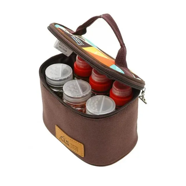 Seasoning Bottle Set Outdoor Camping Barbecue Seasoning Jar Kitchen Portable Storage Seasoning Box 6-Piece Combination