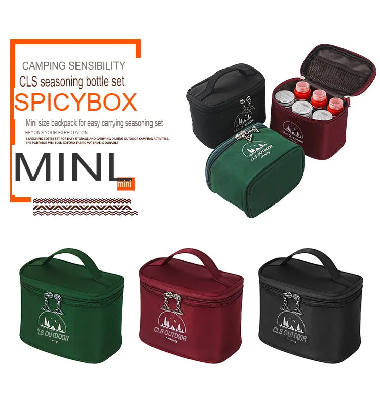 Seasoning Bottle Set Outdoor Camping Barbecue Seasoning Jar Kitchen Portable Storage Seasoning Box 6-Piece Combination