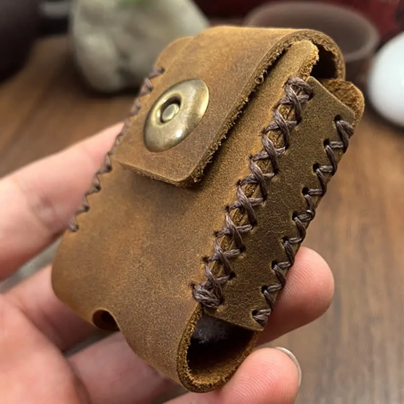 Sewing Design Handmade Lighter Holder Leather Belt Bag