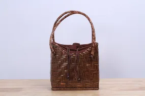 Shappybag - Hibiscus Bamboo wicker handbag