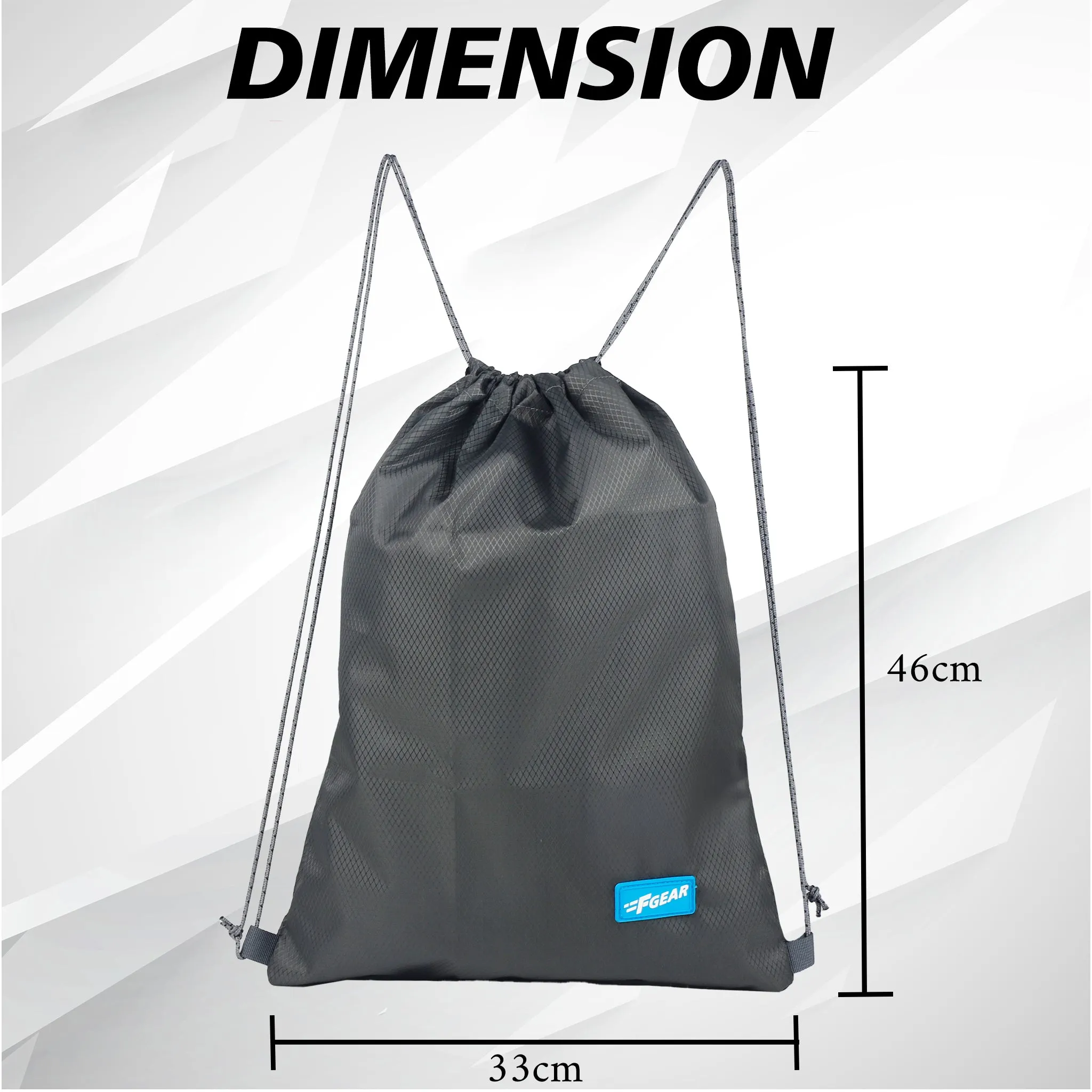 String V2 8L Grey Drawstring Bag