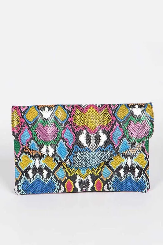 TEEK - Multi Color Python Printed Convertible Envelope