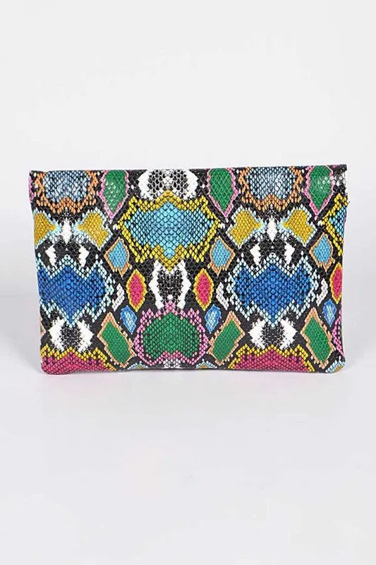 TEEK - Multi Color Python Printed Convertible Envelope