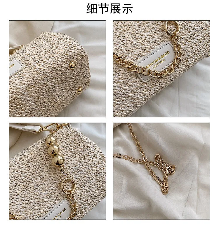 TEEK - Straw Babe Chain Shoulder Bag