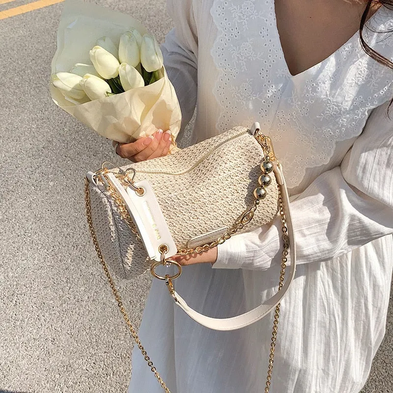 TEEK - Straw Babe Chain Shoulder Bag