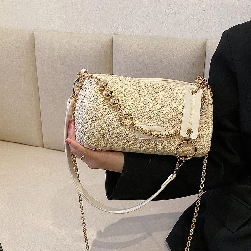 TEEK - Straw Babe Chain Shoulder Bag