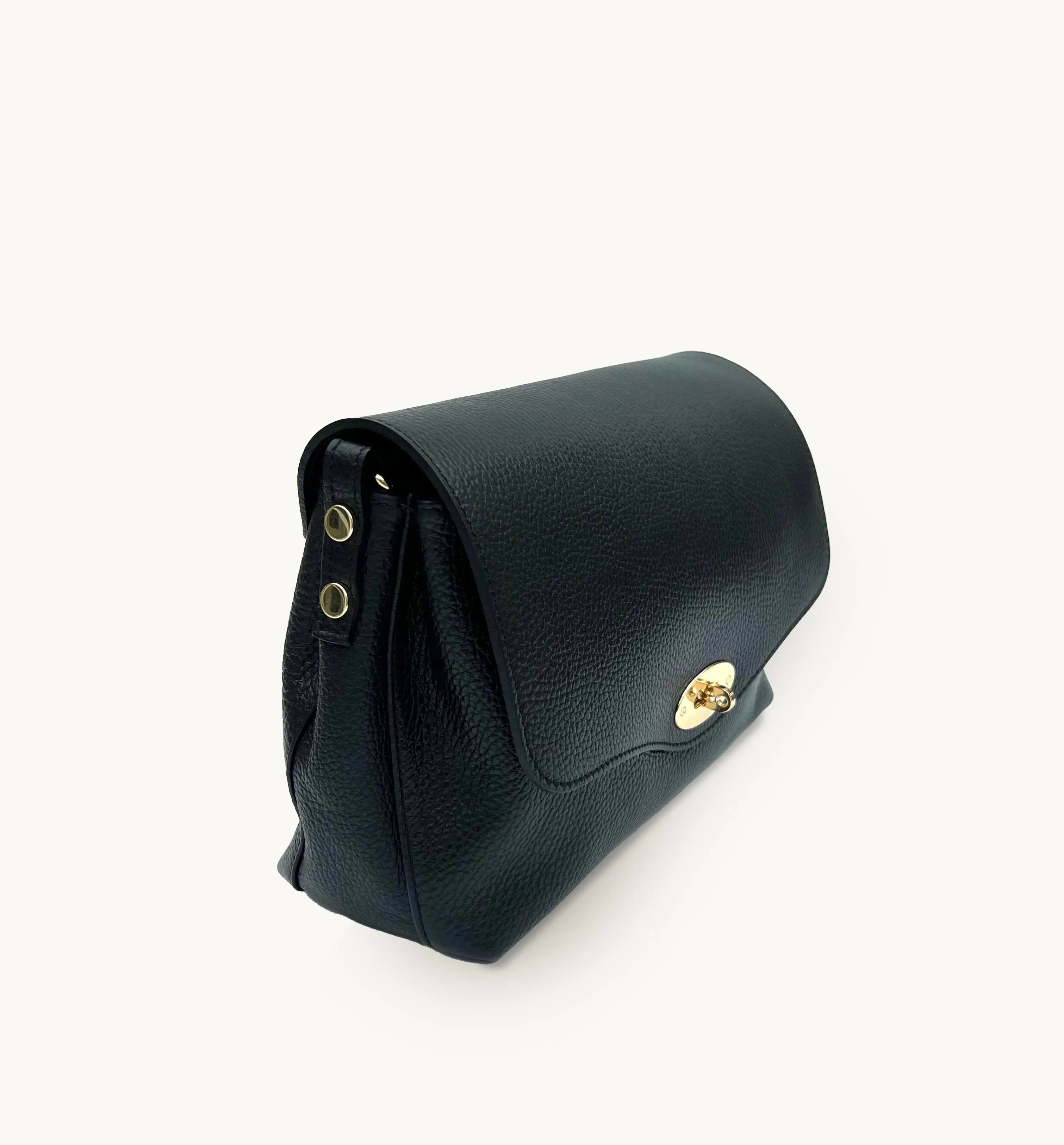 The Maddie Maxi Black Leather Bag