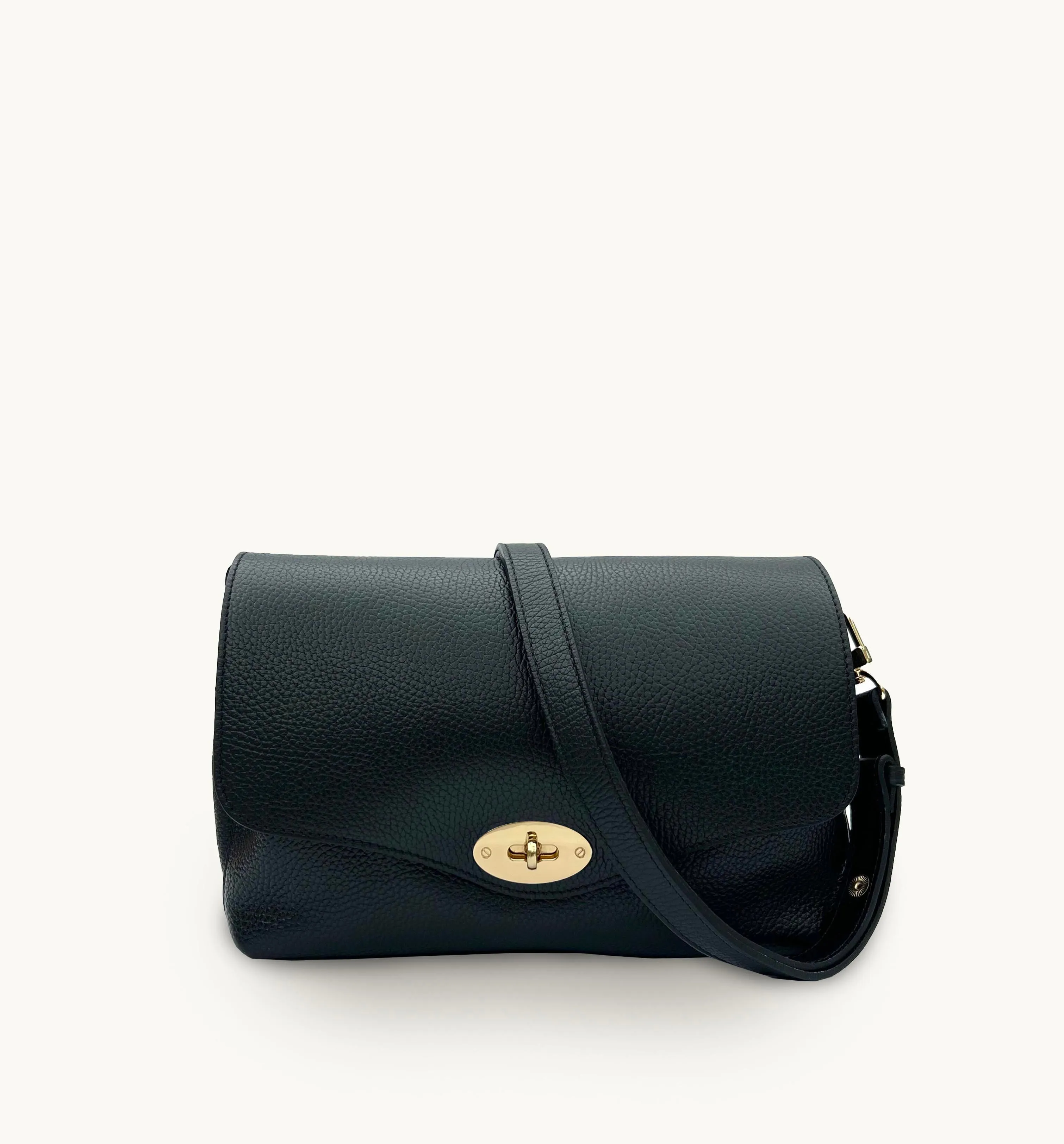 The Maddie Maxi Black Leather Bag