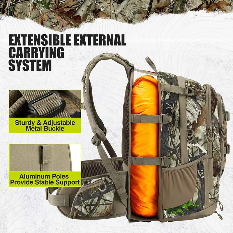 TIDEWE Extendable Capacity 50L - 75L Hunting Backpack