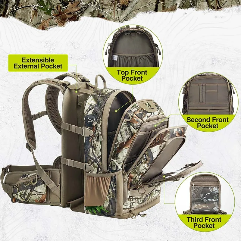 TIDEWE Extendable Capacity 50L - 75L Hunting Backpack