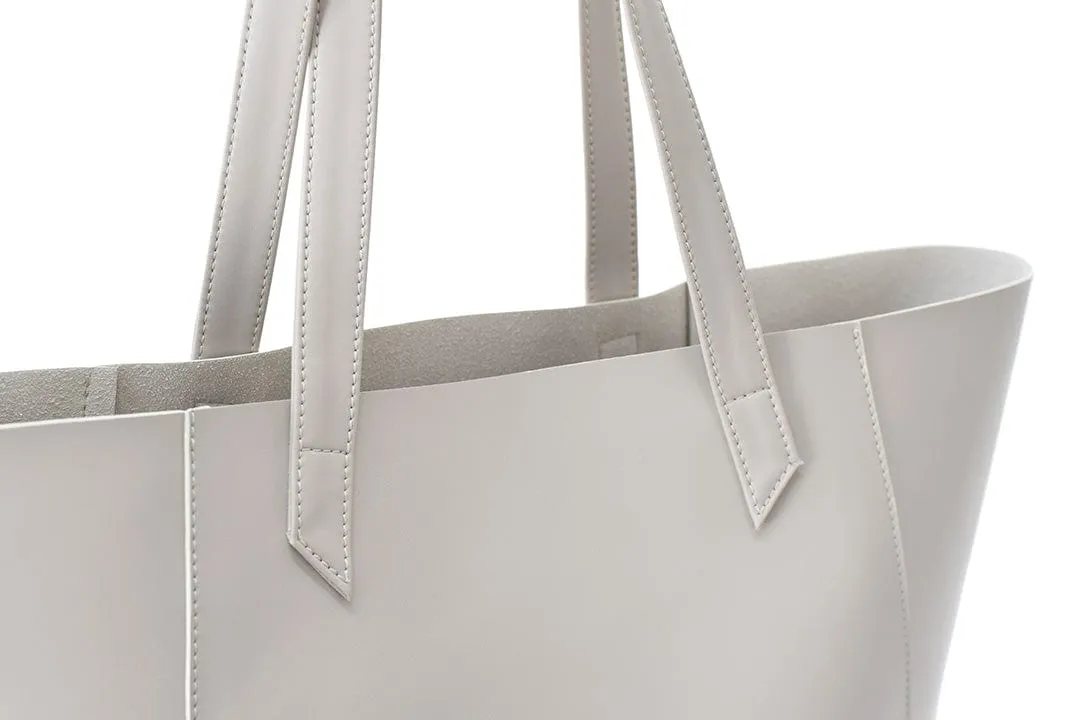 Totissimo Foldable Vegan Leather Tote Bag | Stone