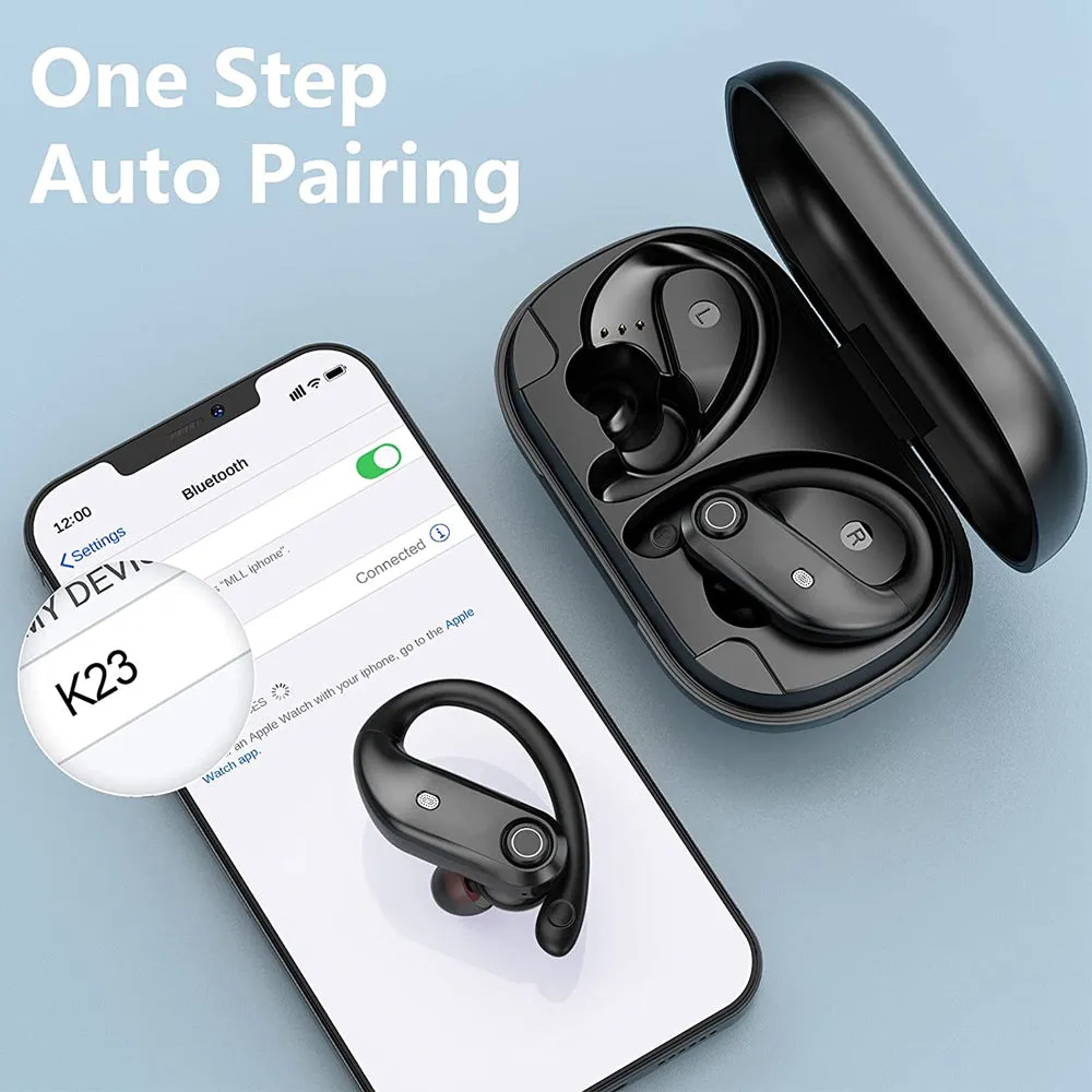 TWS Wireless Earbuds Over Ear Earphones with USB Charging Case