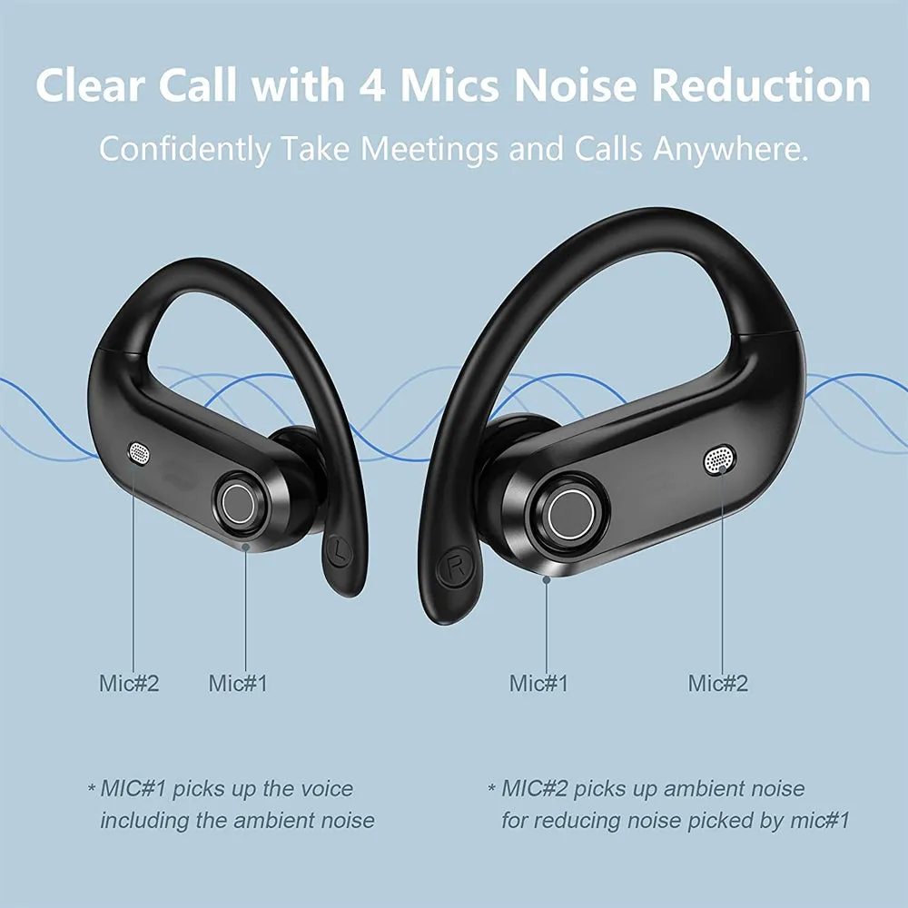 TWS Wireless Earbuds Over Ear Earphones with USB Charging Case