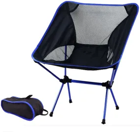 Ultralight Aluminum Alloy Folding Camping Camp Chair Outdoor Hiking Blue