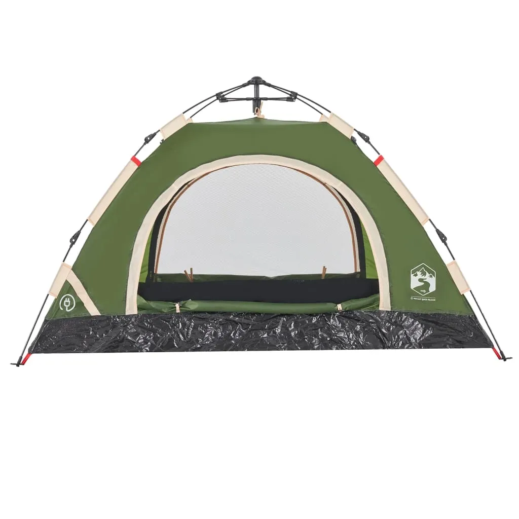 vidaXL Camping Tent 2-Person Green Quick Release