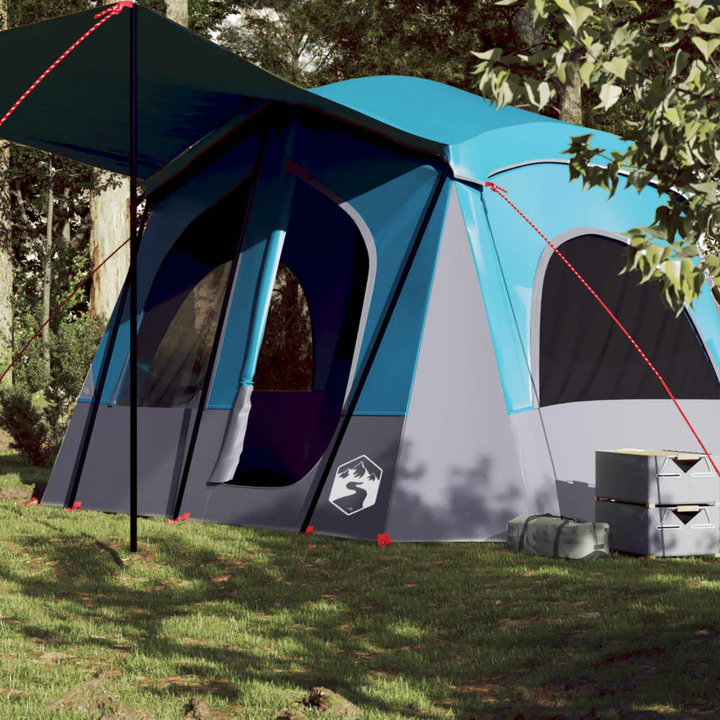 vidaXL Camping Tent Cabin 5-Person Blue Waterproof