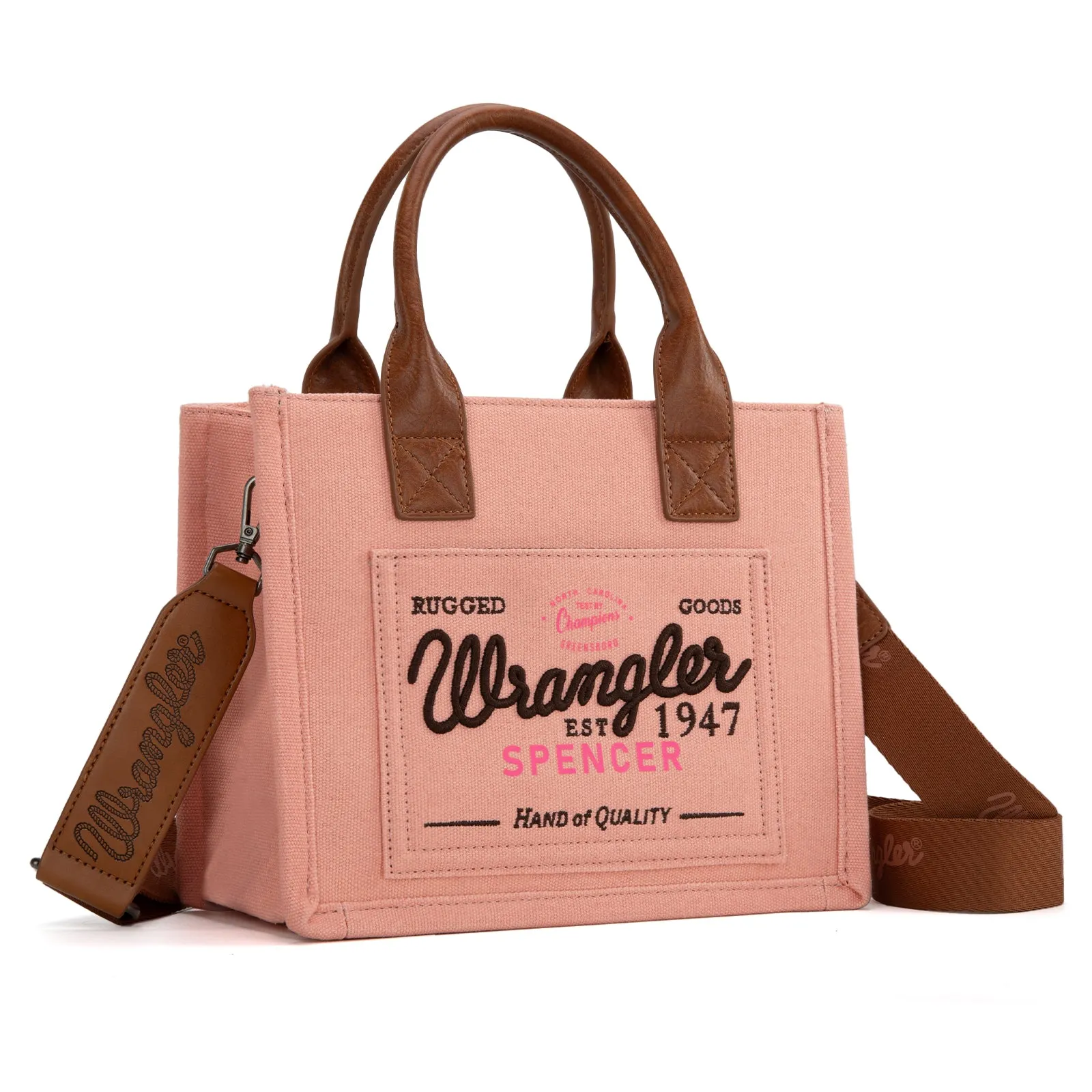 WG136-8120S   Vintage Wrangler Canvas Tote//Crossbody - Pink