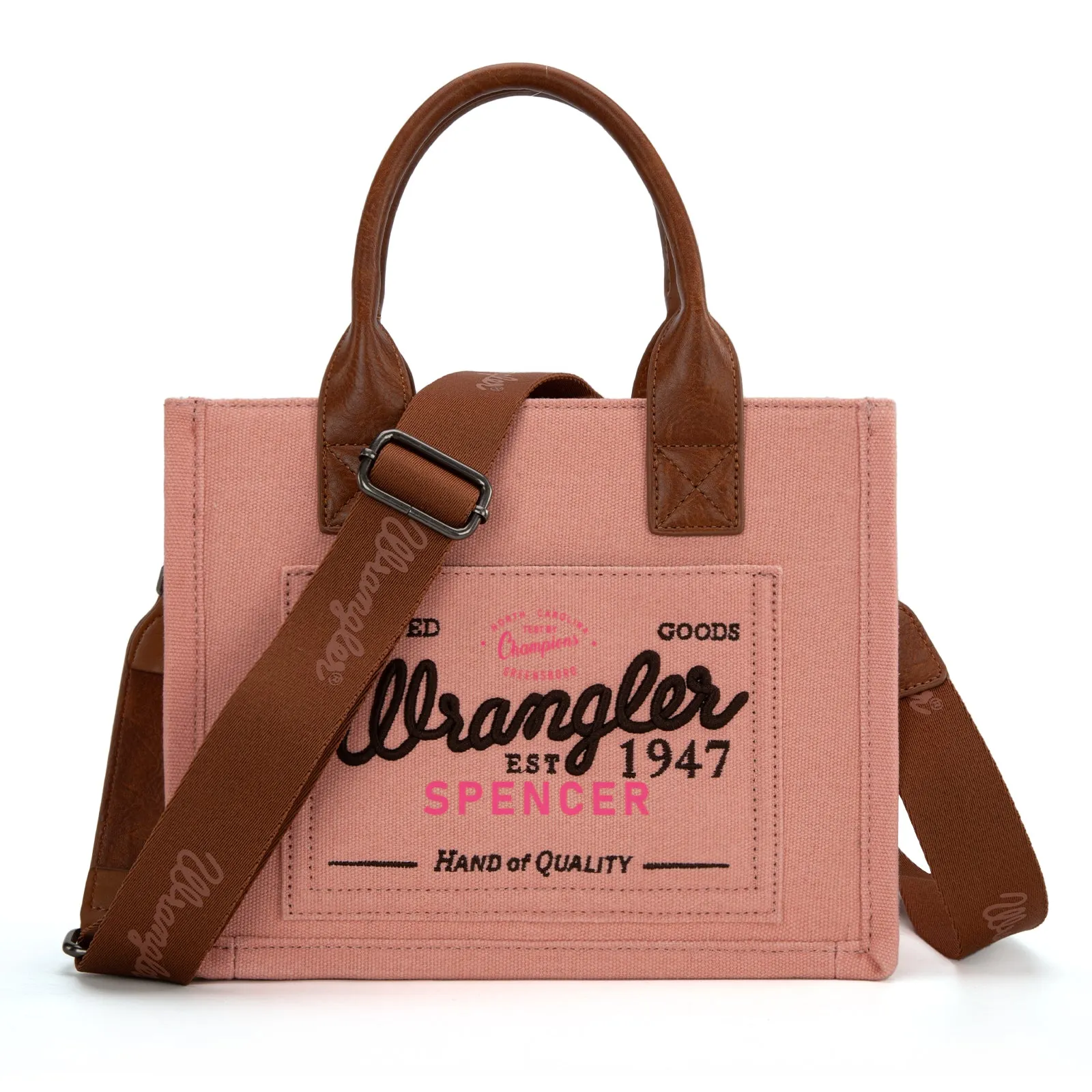 WG136-8120S   Vintage Wrangler Canvas Tote//Crossbody - Pink