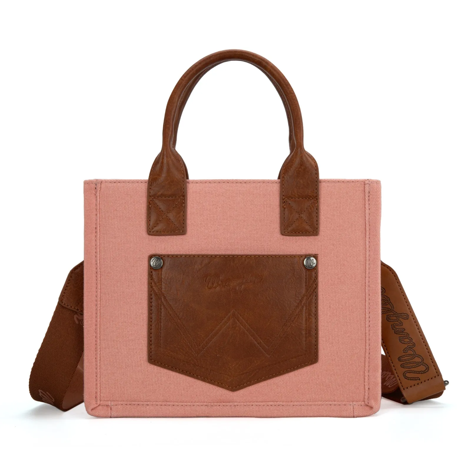 WG136-8120S   Vintage Wrangler Canvas Tote//Crossbody - Pink