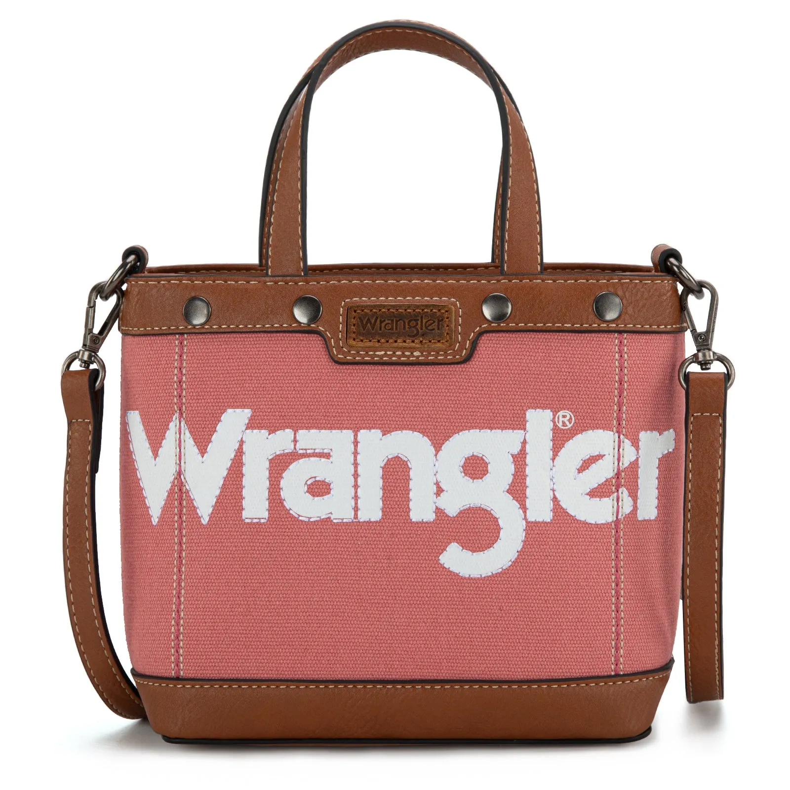 WG142-2005  Wrangler Canvas Mini Top Handle Tote//Crossbody - Pink