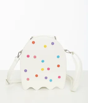 White Leatherette Circus Cookie Ghost Crossbody Bag