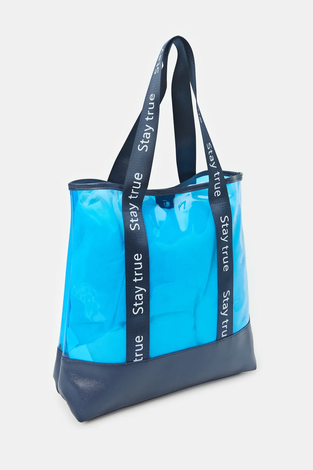 Women Blue Printed Shopper Bag