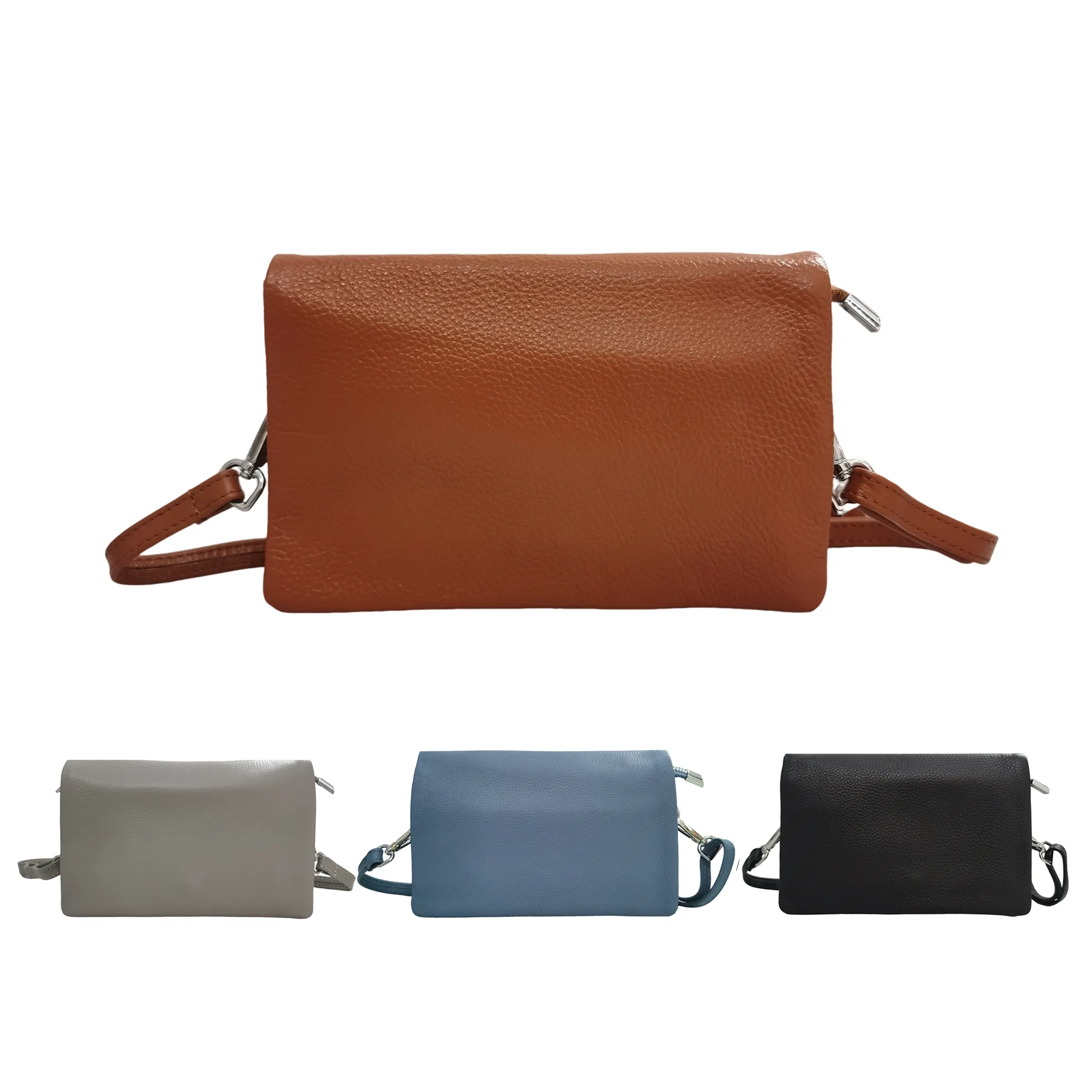 Women's genuine cowhide leather clutch handbag Vivien design