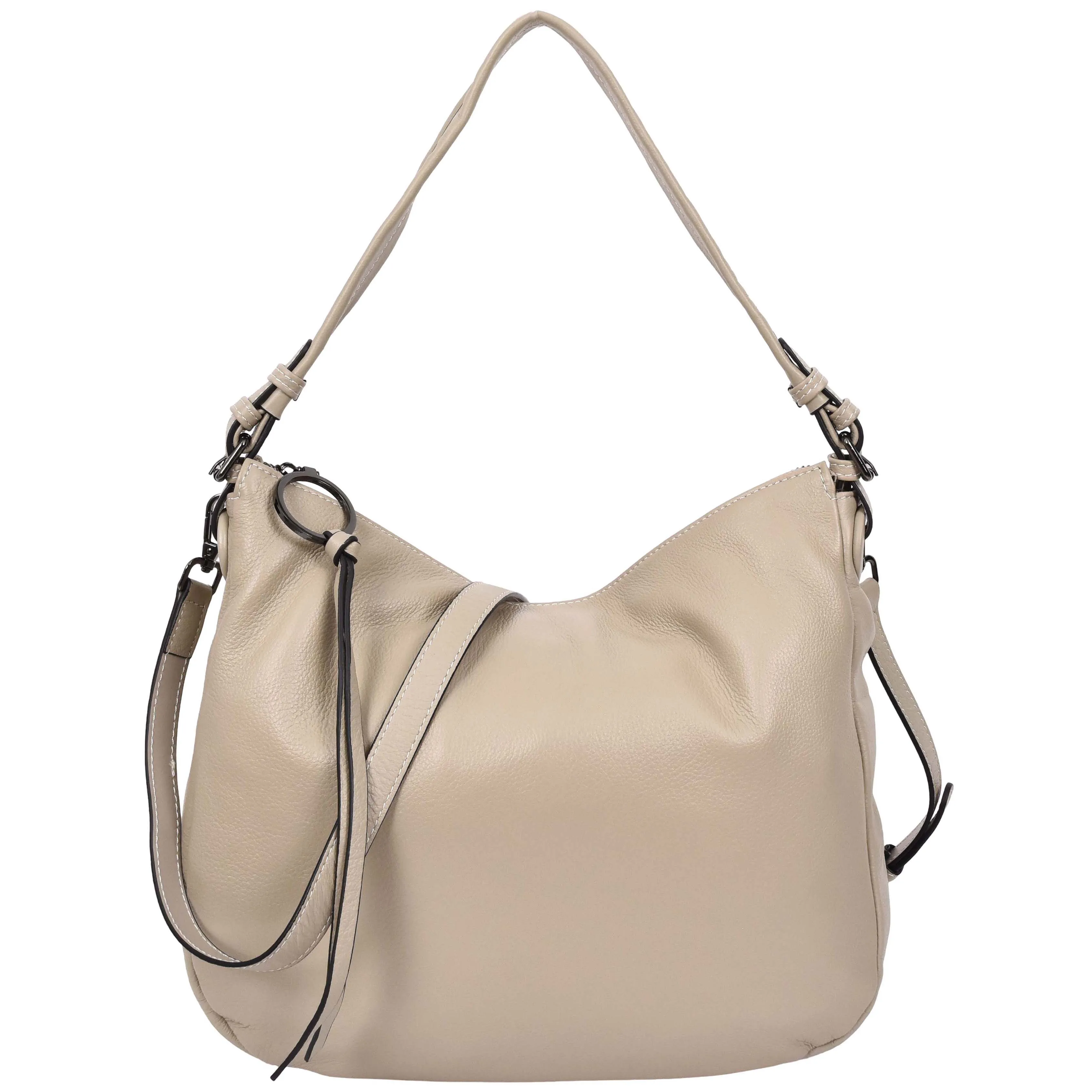 Womens Real Leather Hobo Style Handbag Diana Taupe