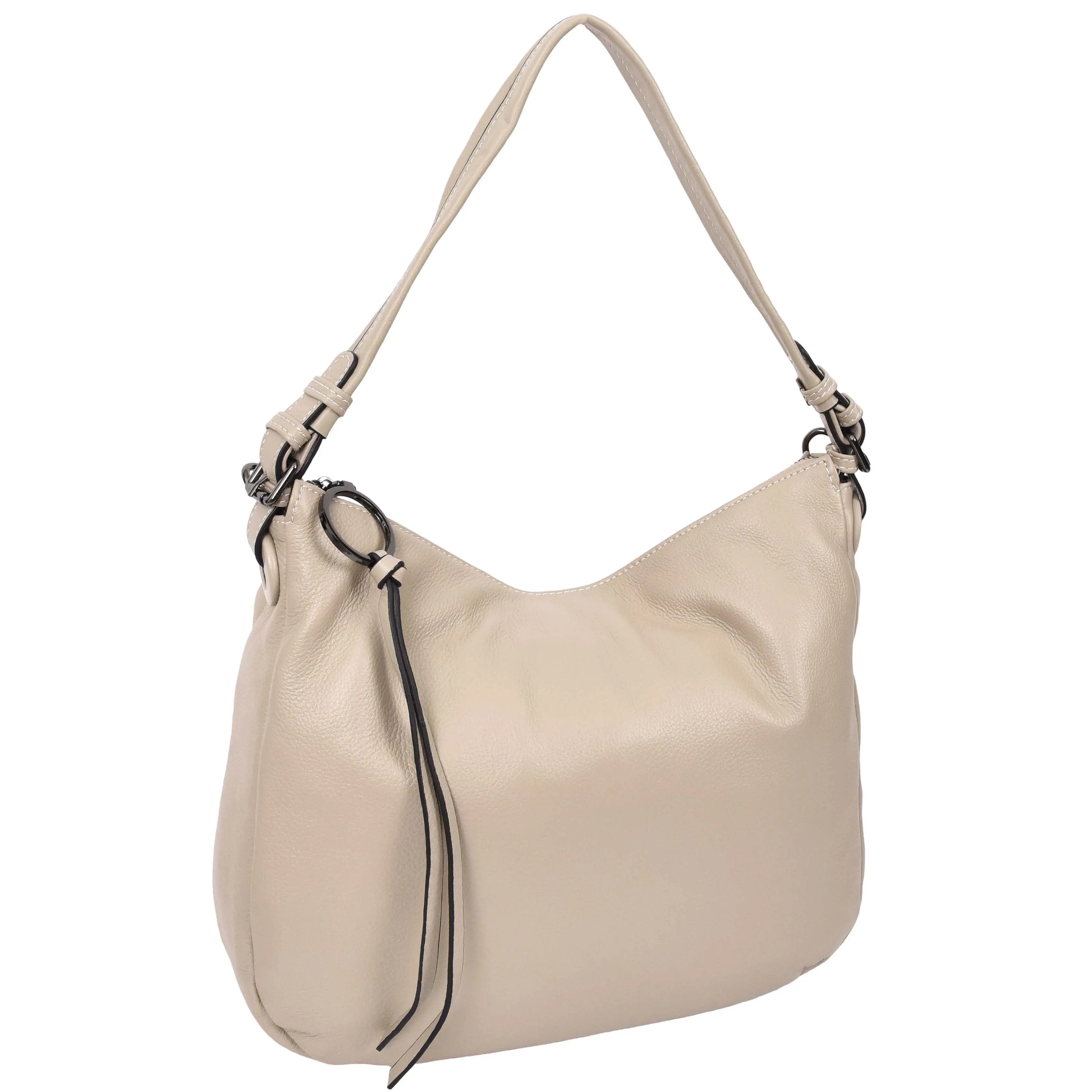 Womens Real Leather Hobo Style Handbag Diana Taupe