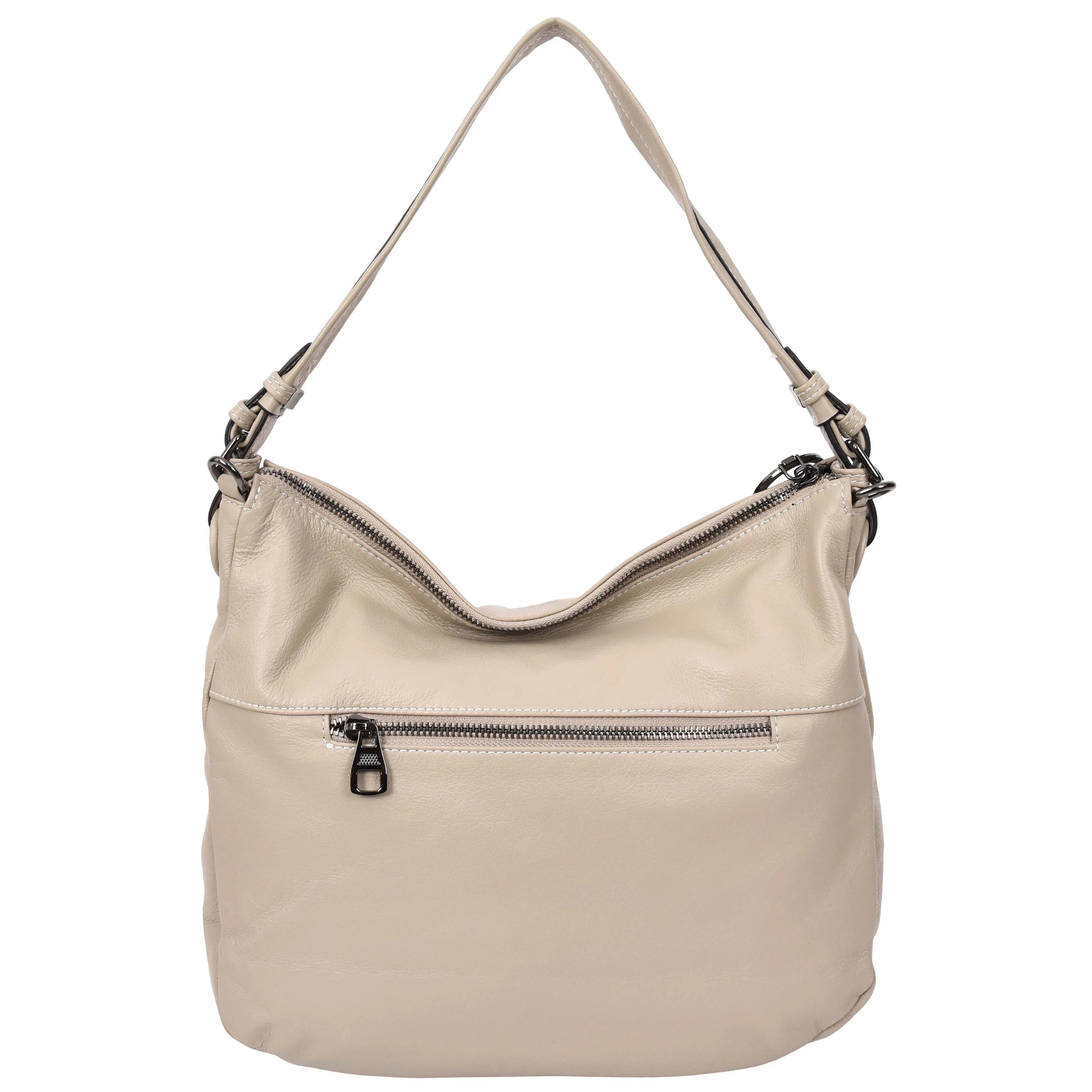 Womens Real Leather Hobo Style Handbag Diana Taupe