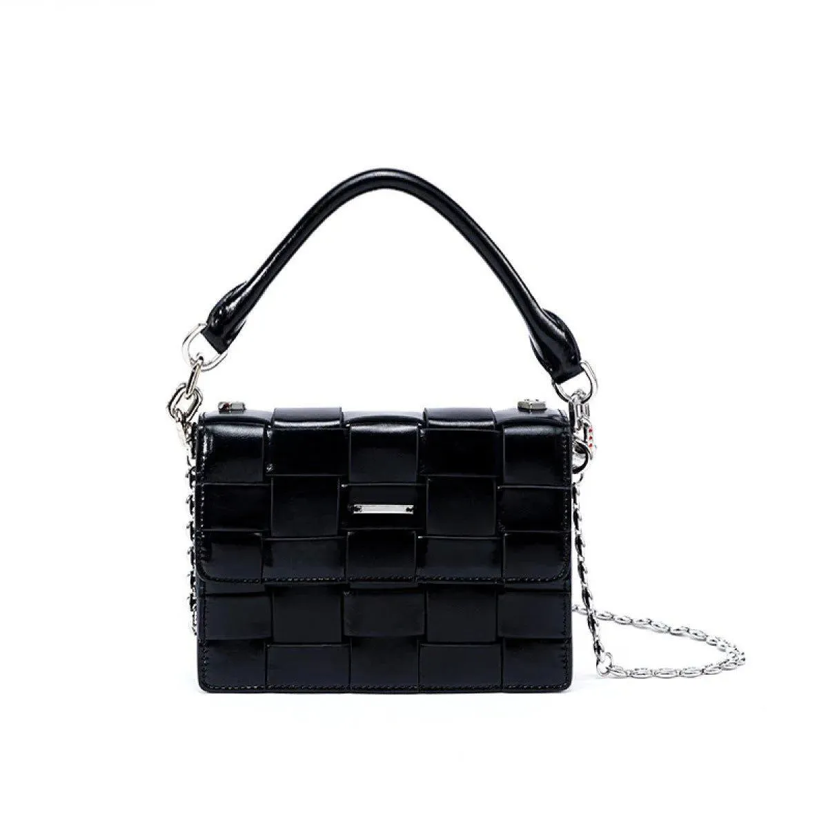 Woven Design Handbag Shoulder Bag With Chain