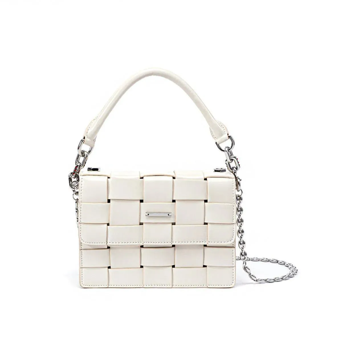 Woven Design Handbag Shoulder Bag With Chain