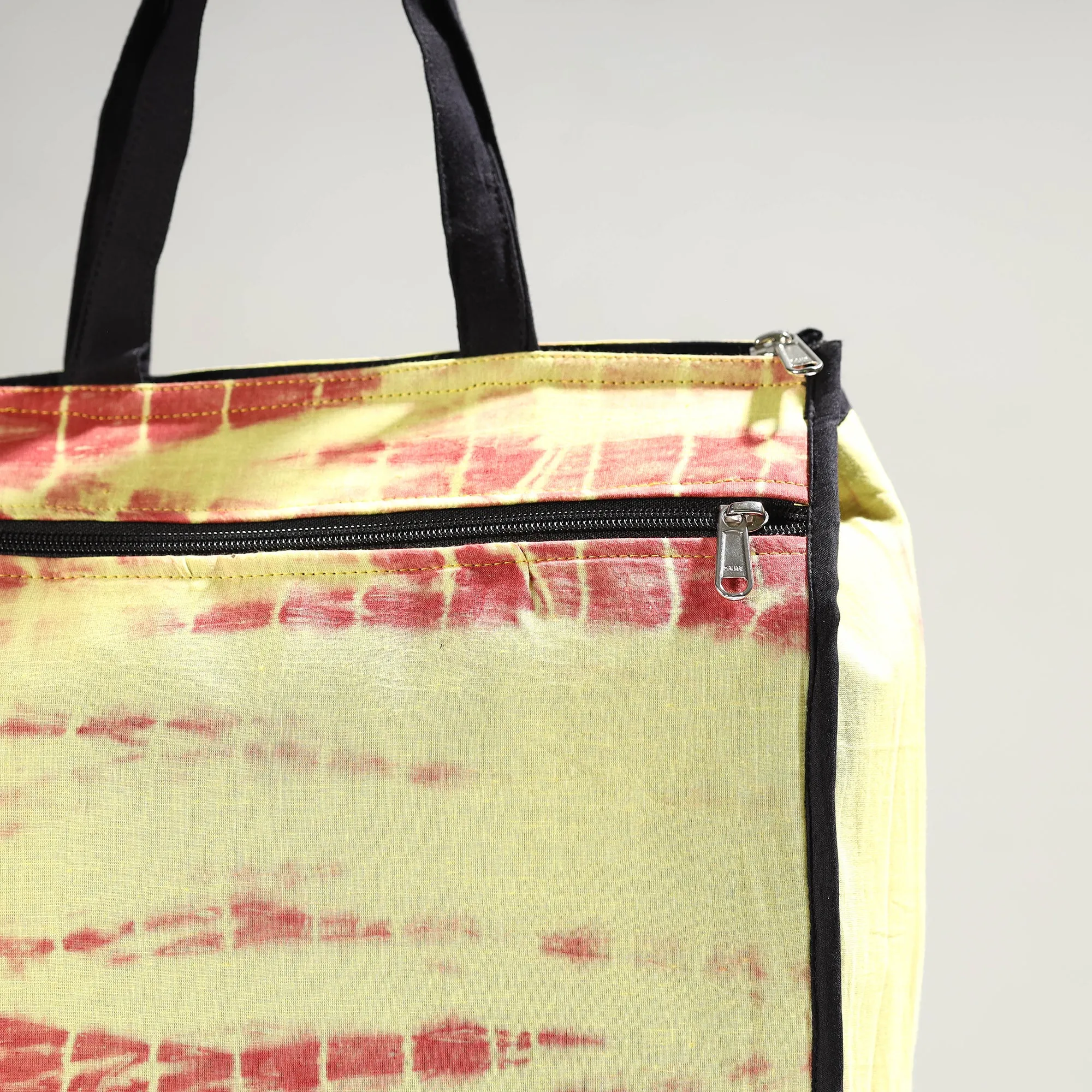 Yellow - Handmade Shibori Tie-Dye Cotton Shopping Bag