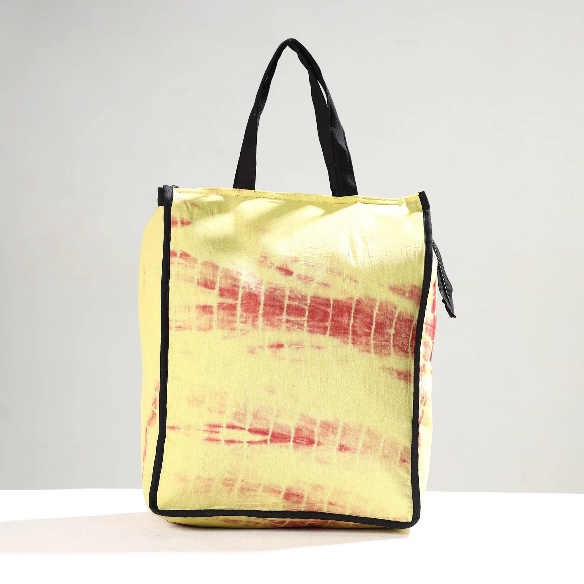 Yellow - Handmade Shibori Tie-Dye Cotton Shopping Bag