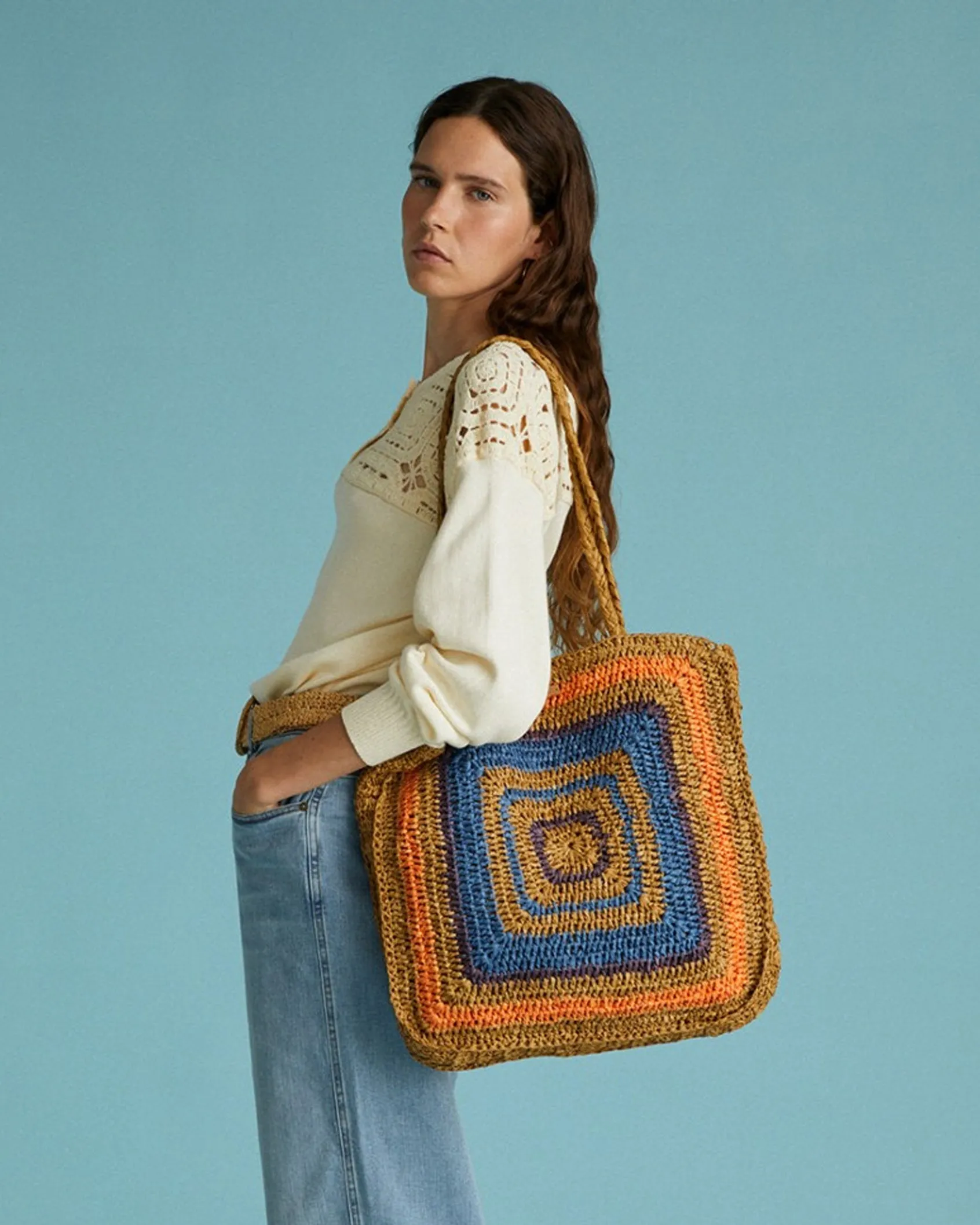 Yerse Guadalupe Raffia Bag